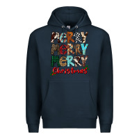 Navy Merry Christmas Premium Hoodie - FaDigitalArtStudio
