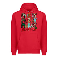 Red Merry Christmas Premium Hoodie - FaDigitalArtStudio