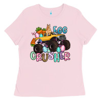 Bubblegum Pink egg crusher monster truck easter Ladies Tee - Artiststas