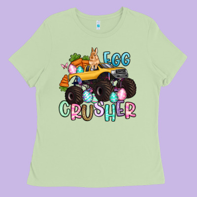 Egg Crusher Monster Truck Easter Ladies Tee Designed By Artiststas