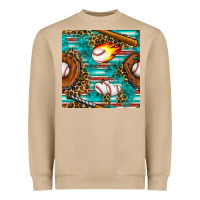 Mushroom baseball glove and bat with serape seamless pattern Heavyweight Sweatshirt - BundleAndBundleShop
