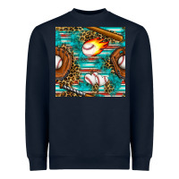 Navy baseball glove and bat with serape seamless pattern Heavyweight Sweatshirt - BundleAndBundleShop