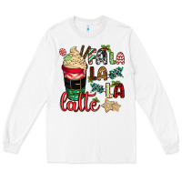 White Fa la la la latte Long Sleeve Tee - CowGirlArtShop