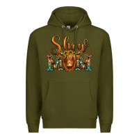 Army Green show mom long haired cow Premium Hoodie - Jasminsmagicworld
