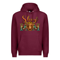 Burgundy show mom long haired cow Premium Hoodie - Jasminsmagicworld