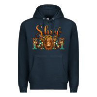 Navy show mom long haired cow Premium Hoodie - Jasminsmagicworld