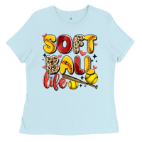Baby Blue softball life Ladies Tee - Artiststas