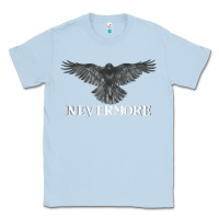 Dusty Blue Hot Trend Raven Nevermore Poetry Halloween Edgar Allan Poe Classic Tee - lanVoArt