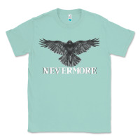 Seafoam Hot Trend Raven Nevermore Poetry Halloween Edgar Allan Poe Classic Tee - lanVoArt