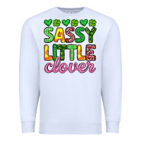 White sassy little clover st patrick s day Premium Sweatshirt - Artiststas