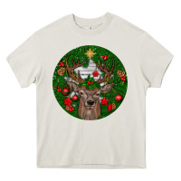 Cream deer christmas Heavy Core Tee - BundleAndBundleShop
