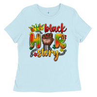Baby Blue black her story Ladies Tee - Artiststas