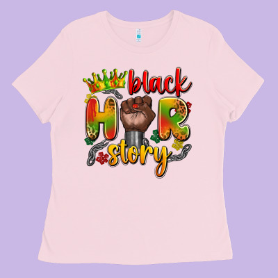 Black Her Story Ladies Tee Designed By Artiststas