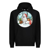 Black Christmas samoyed dog Premium Hoodie - FaDigitalArtStudio