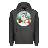Charcoal Heather Christmas samoyed dog Premium Hoodie - FaDigitalArtStudio