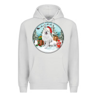 Dove Grey Christmas samoyed dog Premium Hoodie - FaDigitalArtStudio