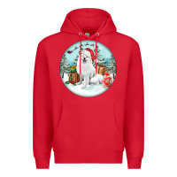 Red Christmas samoyed dog Premium Hoodie - FaDigitalArtStudio