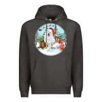 Smoke Christmas samoyed dog Premium Hoodie - FaDigitalArtStudio