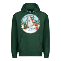 Sports Green Christmas samoyed dog Premium Hoodie - FaDigitalArtStudio