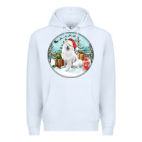 White Christmas samoyed dog Premium Hoodie - FaDigitalArtStudio