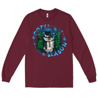 Burgundy cozy season Long Sleeve Tee - CowGirlArtShop