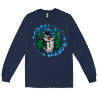 Navy cozy season Long Sleeve Tee - CowGirlArtShop