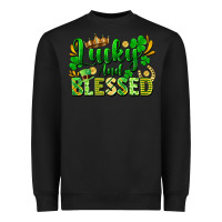 Black lucky and blessed Heavyweight Sweatshirt - FaDigitalArtStudio