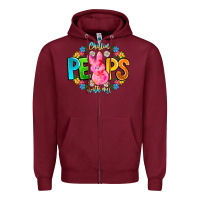 Burgundy Chillin Peeps With My Zipper Hoodie - CowhideDigitalArt