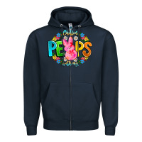 Navy Chillin Peeps With My Zipper Hoodie - CowhideDigitalArt