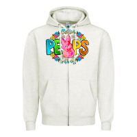 Oatmeal Heather Chillin Peeps With My Zipper Hoodie - CowhideDigitalArt