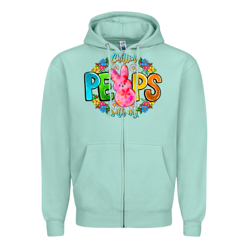 Chillin Peeps With My Zipper Hoodie by CowhideDigitalArt | Teevron