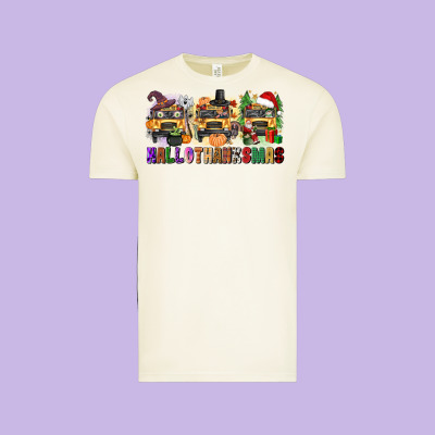 Hallothanksmas Vintage Tee Designed By Texasbilliewilder