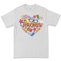 Dove Grey teacher heart Premium Tee - Artiststas