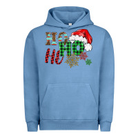 Pigment Pebble Blue ho ho ho christmas Urban Hoodie - BarkalooDesign