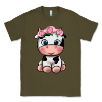 Army Green cute cow Classic Tee - texasbilliewilder