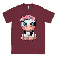 Burgundy cute cow Classic Tee - texasbilliewilder