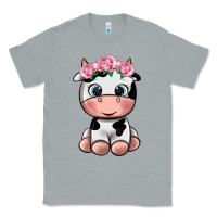 Heather Grey cute cow Classic Tee - texasbilliewilder
