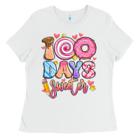 White 100 days sweeter Ladies Tee - Artiststas