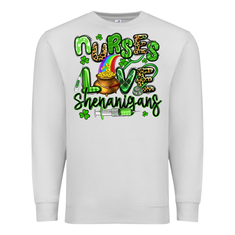 Nurses Love Shenanigans St Patricks Day Premium Sweatshirt by Artiststas | Teevron