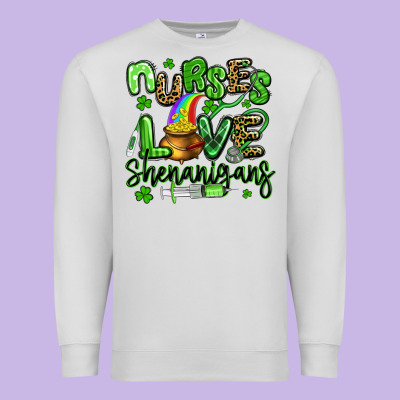 Nurses Love Shenanigans St Patricks Day Premium Sweatshirt Designed By Artiststas