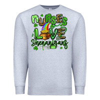 Heather Grey nurses love shenanigans st patricks day Premium Sweatshirt - Artiststas