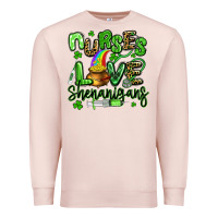 Pale Pink nurses love shenanigans st patricks day Premium Sweatshirt - Artiststas