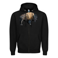 Black Bison Buffalo Zipper Hoodie - LillyAllenDesigns
