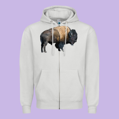 Bison Buffalo Zipper Hoodie Designed By Lillyallendesigns