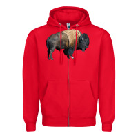 Red Bison Buffalo Zipper Hoodie - LillyAllenDesigns