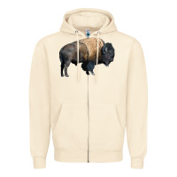 Sandshell Bison Buffalo Zipper Hoodie - LillyAllenDesigns