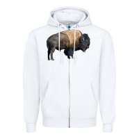White Bison Buffalo Zipper Hoodie - LillyAllenDesigns