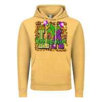 Vintage Mustard Louisiana leopard with balloons Vintage Hoodie - HowdyJamesFarm