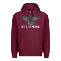 Burgundy Hot Trend Raven Nevermore Poetry Halloween Edgar Allan Poe Premium Hoodie - lanVoArt