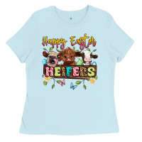 Baby Blue happy easter heifers Ladies Tee - Artiststas